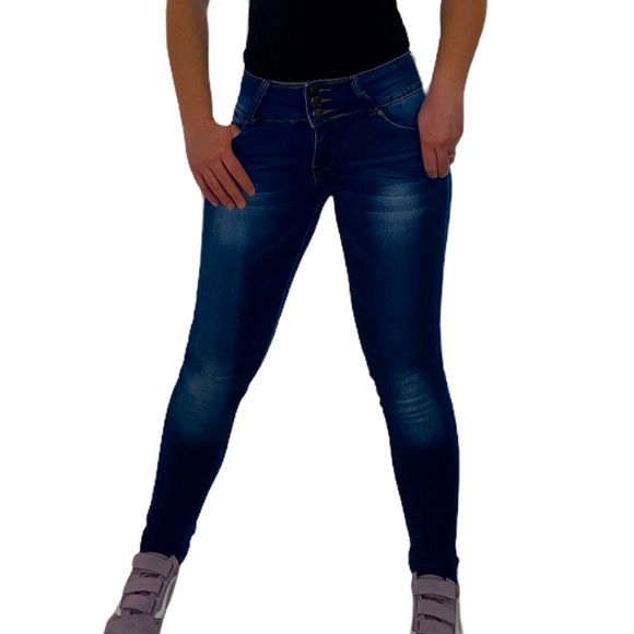 High Waisted Stretch Skinny Jeans by Bamboo Jeans. - Picture 6 of 16